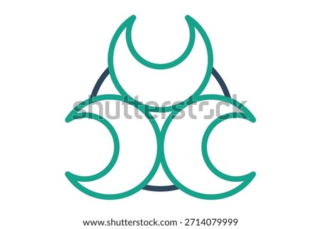 Biohazard icon. line icon style. three overlapping circles. work safety elements vector illustration