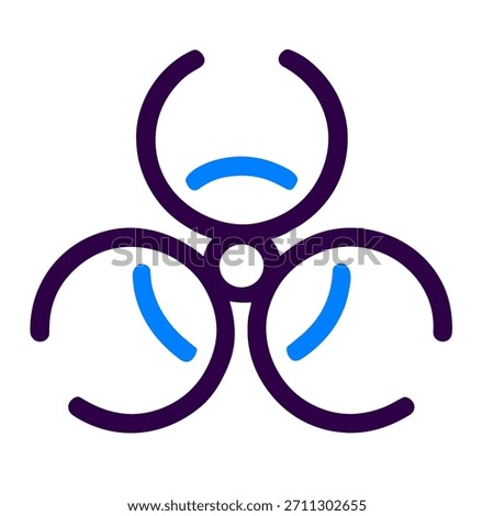 Biohazard icon. A linear vector illustration of biohazard isolated on white background.
