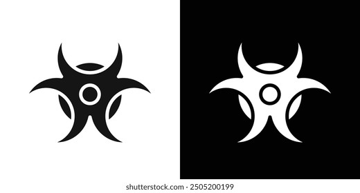 Biohazard icon logo set vector