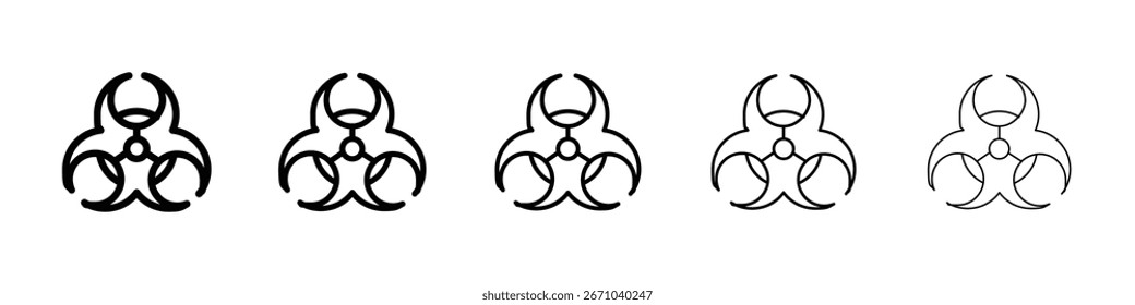 Logotipo de icono de riesgo biológico en las líneas de trazo colección