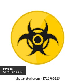 Biohazard icon. Medical waste warning symbol. Danger, a simple flat logo template for medical infographics. Vector illustration.