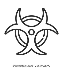 Biohazard icon, Nuclear symbol outline icon, editable vector illustration and transparent graphic element. Isolated on white background