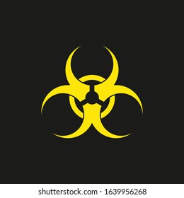 Biohazard icon on black background. Vector. Isolated.