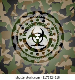 biohazard icon on camo pattern