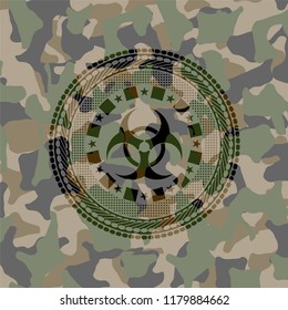 biohazard icon on camo pattern