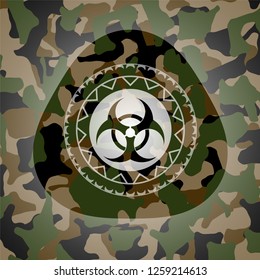 biohazard icon on camo pattern