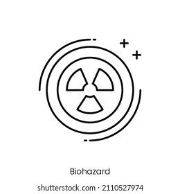 biohazard icon. Outline style icon design isolated on white background