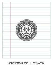 biohazard icon pencil draw. Vector Illustration. Detailed.