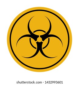 Biohazard icon, radiation caution, radiation hazard chernobyl. Vector illustration on white background.