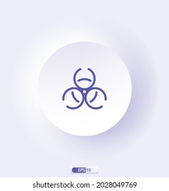 Biogefährdungssymbol. Wissenschaftsbezogene Vektorsymbole. Enthält Symbole wie Biologie, Astronomie, Physik und mehr.