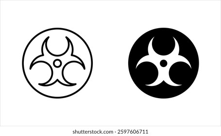 Biohazard icon set. Caution biological hazard. Warning sign, vector illustration on white background