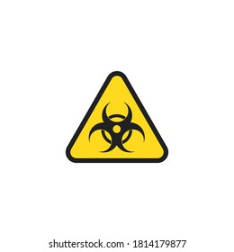 Icono de Bioriesgo, simple señal de bio peligro. Concepto de advertencia triangular en estilo plano vectorial.