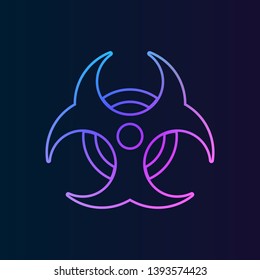 biohazard icon. Simple thin line, outline vector of ban, prohibition, forbid icons for UI and UX, website or mobile application on dark gradient background