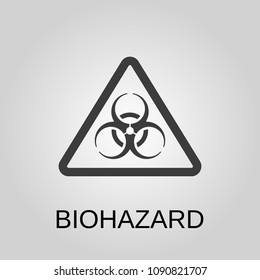 Biohazard icon. Biohazard symbol. Flat design. Stock - Vector illustration