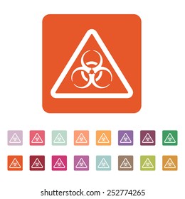 The biohazard icon. Biohazard symbol. Flat Vector illustration. Button Set