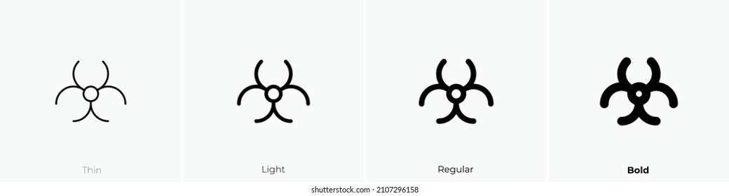 biohazard icon. Thin, Light Regular And Bold style design isolated on white background