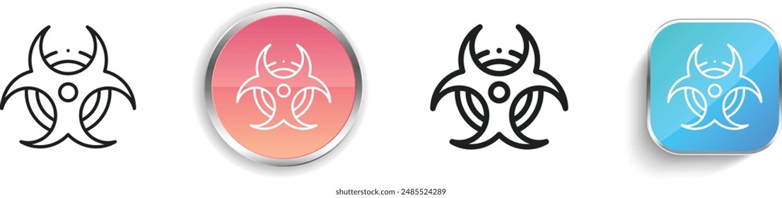 biohazard icon. Thin Linear, Regular and Button Style Design Isolated On White Background