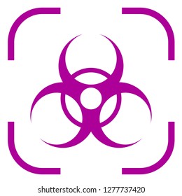 Biohazard icon vector in focus. White background