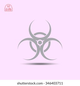 Biohazard icon, vector illustration. Flat design style