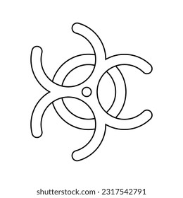 Plantilla de logotipo de la ilustración del vector del icono Biohazard
