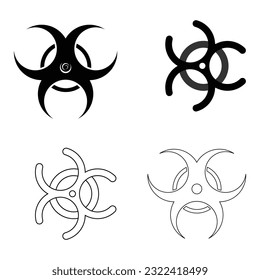 Plantilla de logotipo de la ilustración del vector del icono Biohazard