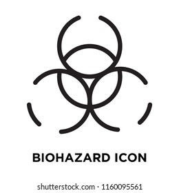 Biohazard icon vector isolated on white background, Biohazard transparent sign , line symbol or linear element design in outline style