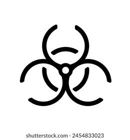 Biohazard icon vector. Line danger zone symbol isolated.