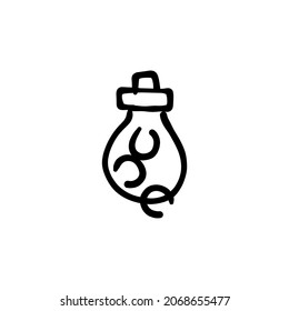 icono de riesgo biológico en el vector. Logotipo - Doodle