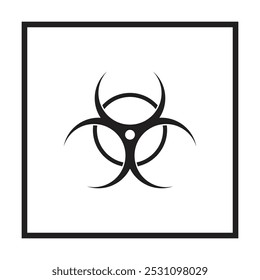 Vector del icono del peligro biológico en el fondo blanco 