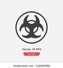 Biohazard icon vector. Biohazard symbol. Linear style sign for mobile concept and web design. Biohazard symbol illustration. Pixel vector graphics - Vector.
