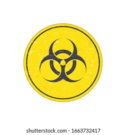 Biohazard icon. Warning sign of virus. Vector biohazard symbol isolated on white background. Emblem of biological threat alert. EPS 10.