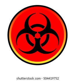 Biohazard icon. Web button. Symbol isolated on background. Vector illustration, EPS10