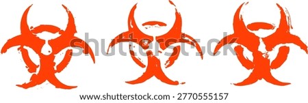 Biohazard Icons Grunge Drawing Vector Set