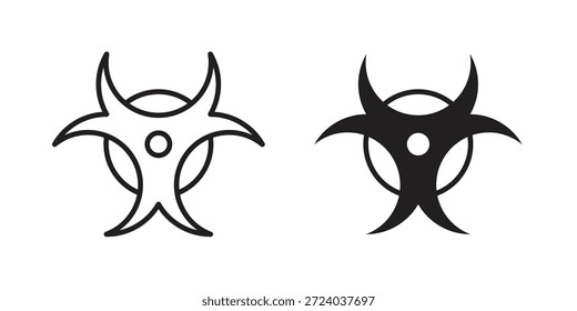 Iconos de riesgo biológico, Vector de línea. conjunto de símbolos sólidos