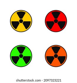 Biohazard icons set. Radiation symbol. Isolated on white background. Vector illustration, eps 10.