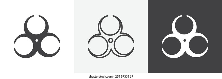 Biohazard icons in Thin line black color. flat simple vector symbols illustration.