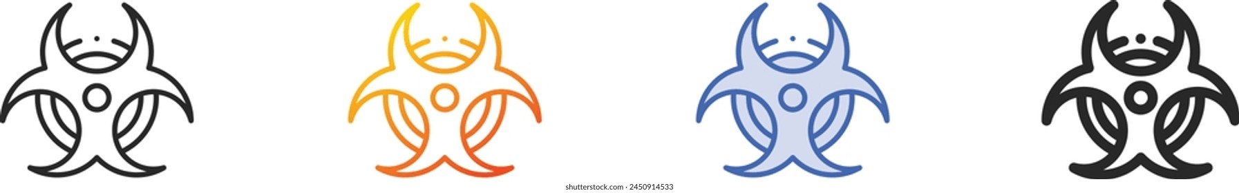 biohazard icon.Thin Linear, Gradient, Blue Stroke and bold Style Design Isolated On White Background