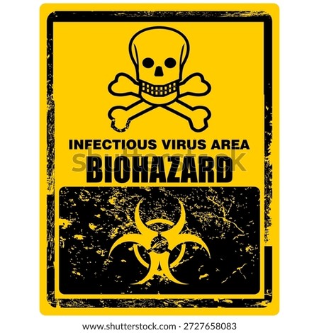 Biohazard, Infectious virus area, sticker vector