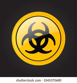 Biohazard Ionizing radiation logo warning attention icon. Hazard radioactive Poison symbol. Alert Flat Vector illustration. Attention sign with exclamation mark icon. risk sign vector illustration.
