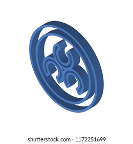 Biohazard isometric left top view 3D icon