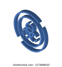 Biohazard isometric left top view 3D icon