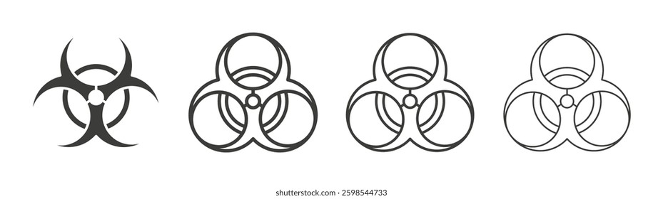 Biohazard line icon vector illustration set.