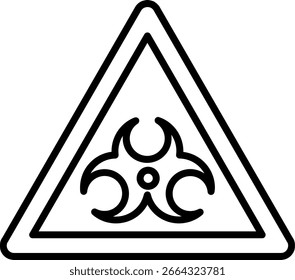 Design de ícone de vetor de linha de risco biológico