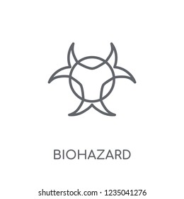 Biohazard linear icon. Modern outline Biohazard logo concept on white background from Ecology collection. Suitable for use on web apps, mobile apps and print media.