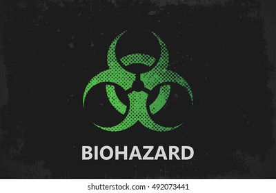 Biohazard logo design. Biohazard poster. Grunge poster