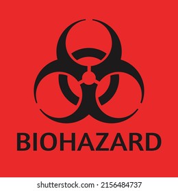 Biohazard Logo Vector On Red Background