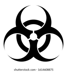 Biohazard modern website icon isolated on white background. Design for mobile app and ui