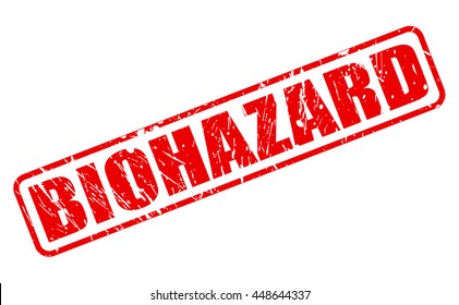 BIOHAZARD ONLY RED STAMP TEXT ON WHITE