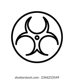Biohazard outline vector icon isolated on white background. Biohazard line icon for web, mobile and ui designe