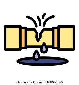Biohazard pipe icon. Outline biohazard pipe vector icon color flat isolated